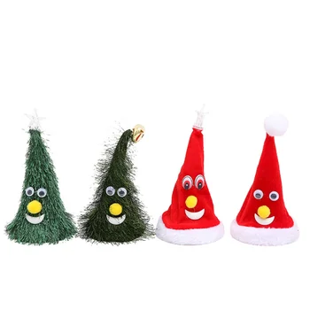 Elektros Kalėdų Skrybėlę Pliušinis Žaislas Vaikams, Žaislų, Dovanų Dainuoti Žėrintis Swing Muzikos Kalėdos Skrybėlės Kalėdų Medžio Apdaila