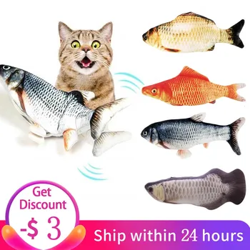 Elektros Katė Žaislas 3D Žuvies USB Įkrovimo Modeliavimas Žuvų Interaktyvi Katė Žaislai Katėms Pet Žaislas katė prekių juguetes para gatos
