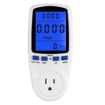 Elektros Skaitikliai Skaitmeninis Wattmeter Energijos Skaitiklis Vatų Stebėti Elektros Sąnaudų Matavimo Lizdą Analizatorius-Mėlyna Šviesa MUMS/AU/ES/FR Plug