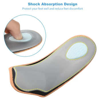 Elino Pusė arka parama ortopedinių vidpadžių vienodo snukio teisingai 3/4 ilgio orthotic vidpadis pėdų priežiūros sveikatos orthotics įterpti pagalvėlės