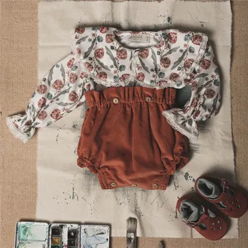 EnkleiBB Kūdikių Pavasario Trumpas Chalatas BP Prekės ženklą Loverly moteriškos sportinės kelnės Mados Dizaino Vaikai Nuosėdos Gėlių Raštas Bamblys Drabužiai
