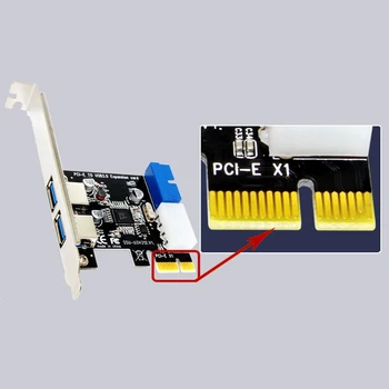 Etmakit Karšto Pardavimo USB 3.0 PCI-E Išplėtimo Plokštę Išorės 2 Uostą USB3.0 + Vidaus 19pin Antraštė PCIe Card 4pin IDE Maitinimo Jungtis
