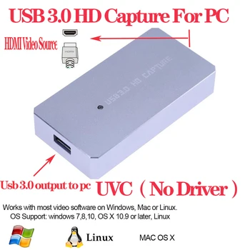EZCAP 287P HD Video Capture Card HDMI Vaizdo Šaltinio prie KOMPIUTERIO USB 3.0 1080P 60FPS Video Recorder Langelį PS4, PS3 Xbox Vienas