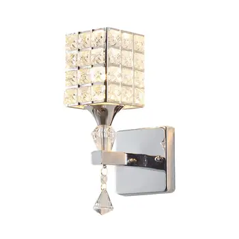 Feimefeiyou Paprasta modernus aukso vieno galvos K9 kristalų sienos lempos kūrybos naktiniai staleliai, lempa veidrodėlis, priekinis žibintas miegamasis