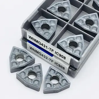 Frezavimo cutter WNMG080408 TF IC907 WNMG080408 TF IC908 karbido įterpti WNMG 080408 tekinimo įrankis CNC frezavimo įrankis