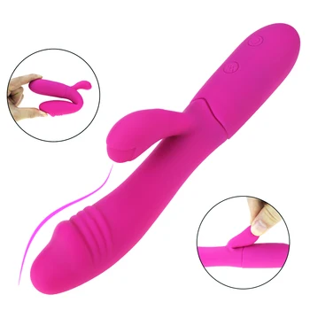 G Spot Dildo Rabbit Vibratorius USB Įkrovimo Moterų Makšties Klitorio Massager Sekso Žaislai, Dvigubos Vibracijos Silikono Moterų Suaugusieji
