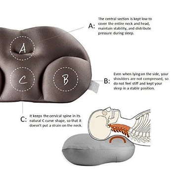 Gilaus Miego Priklausomybę 3D Debesis Ergonomiškos Pagalvės Skalbti Patalynę Kelionių Poilsio Pagalvėlė Su Mikro Airballs Pildymo Jaukus Pagalvės