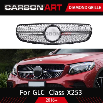 GLC X253 diamond grotelės, Automobilių benz Priekinės Grotelės už MB GLC klasės X253 Silver Chrome 