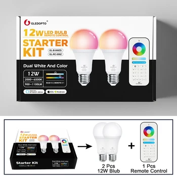 Gledopto 12W Balta Spalva E27 LED smart lemputė PRO Series Zigbee suderinama 3.0 sąsajos balso aktyvuota Alexa 6-nuotolinio zona