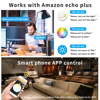 GLEDOPTO Zigbee Smart Home RGB Šilta Balta Šviesa, 5W GU10 LED Prožektorius AC100-240V Dirbti su Alexa Echo Plius Smartthings Tuya