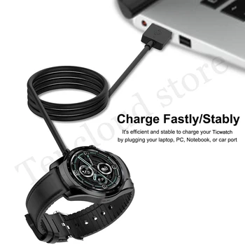 Greito Įkrovimo Kabelis Ticwatch Pro 3 GPS USB Įkroviklis Lopšys Dock For Ticwatch Pro 3 LTE Belaidis Magnetinis Nešiojamas Adapteris