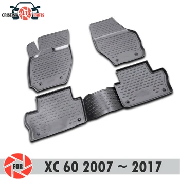 Grindų kilimėliai Volvo XC60 2007~2017 kilimėlių ne slydimo poliuretano purvo apsaugos, vidaus reikalų automobilių optikos reikmenys