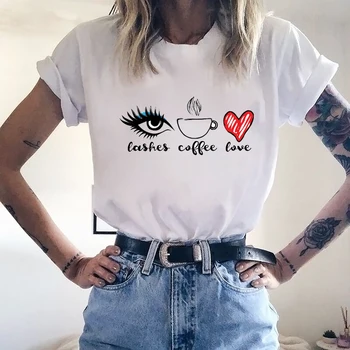 Grožio 90s Harajuku Estetinės Blakstienos Spaudinių Marškinėlius Ullzang Makiažas Meno Blakstienos Juokinga Moteriška T-shirt moterims moteriški viršuje Tees