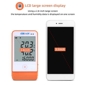 GSP-6 Temperatūros ir Drėgmės LCD USB Temperatūros Duomenų Kaupiklis Diktofonas Stebėti Didelių Išorinių Jutiklių 16000 Taškų Šaldymo