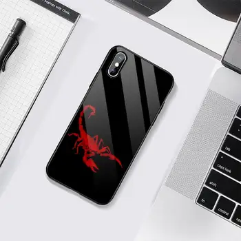 Gyvūnų krabų skorpionas Telefono dėklas Grūdintas stiklas iphone 6 6S 7 8 plus X XS XR 11 12 mini PRO MAX