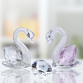 H&D 3D Kristalų Swan Figūrėlės meninio Stiklo Gyvūnų Diamond Prespapjė Kolekcines Kalėdų Dovana, Namų Stalo Dekoravimas Vestuvių Nori