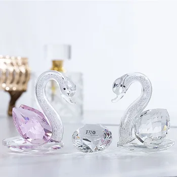 H&D 3D Kristalų Swan Figūrėlės meninio Stiklo Gyvūnų Diamond Prespapjė Kolekcines Kalėdų Dovana, Namų Stalo Dekoravimas Vestuvių Nori