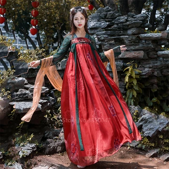 Hanfu Pasakų Cosplay Tradicinės Kinų Kostiumas Moterims Derliaus Tango Tiktų Senovės Kinų Stiliaus Emboridery Naujųjų Metų Drabužių