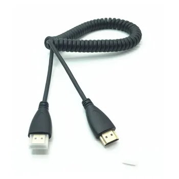 HDMI Kabelis Vyrų Vyrų V1.4 1080P 3D Gryno Vario Elastinga Apvynioti Pavasarį HDMI Kairėje ir Dešinėje Kampu 90 Laipsnių pratęsti Laido