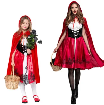 Helovinas Moterų Merginos Little Red Riding Hood Kostiumas Ponios Pasaką Pasakų Knyga Savaitę Išgalvotas Suknelė