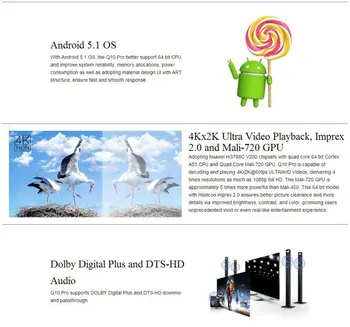 Himedia Q10 Pro 2020 Naujausias Android 7.1 Hi3798CV200 4K Ultra HDR 2GB, 16GB TV BOX WIFI 1000M Dolby DTS 3.5
