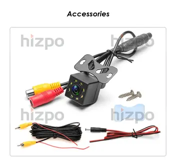 Hizpo Automobilio Galinio vaizdo Kamera Universalios Atsarginės automobilių Stovėjimo aikštelė Kamera automobilius 8 LED Naktinio Matymo Vandeniui HD spalvoto Vaizdo 6m vaizdo kabelis