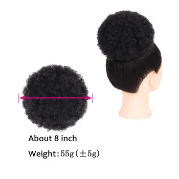 HOUYAN Trumpas Afro Sluoksniuotos Sintetinių Plaukų Chignon Hairpiece Moterų Raišteliu plaukai surišti į uodegą Keistą Garbanotas Šukuosena Įrašą Priedai