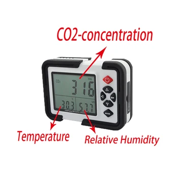 HT-2000 Skaitmeninis CO2 Matuoklis CO2 Stebėti Detektorius Dujų Analizatorius 9999ppm CO2 Analizatoriai Temperatūra, Santykinis Drėgnis, Testeris