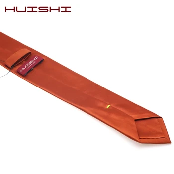 HUISHI Mados Vyras Naujų Klasikinis Tamsiai Oranžinės spalvos Kaklaraištis 6cm 8cm Dryžuotas Austi Vandeniui Verslo Vestuves Atsitiktinis Necktie