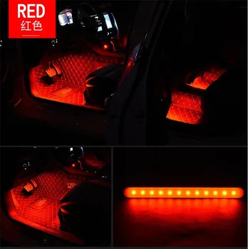 ICESNAKE Automobilių RGB LED Muzika Balso Garso Valdymo Interjero Dekoratyvinis Atmosfera Auto Keliu, Grindų Šviesos Ruože Nuotolinio Valdymo 12V