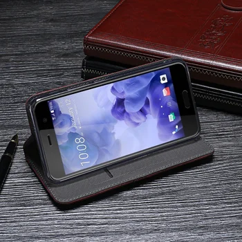 IDEWEI HTC U Žaisti Padengti Prabangus Odinis Flip Case For HTC U Žaisti Apsauginis Telefono dėklas Retro Galinį Dangtelį