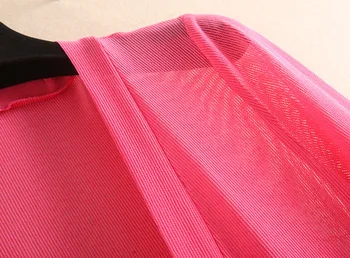 Ilgai ledo šilko mezgimo moterų megztinis vasaros plona skara plius dydis XL-6XL visas rungtynes, megztinis kailis saulės, oro kondicionavimo sistema marškinėliai