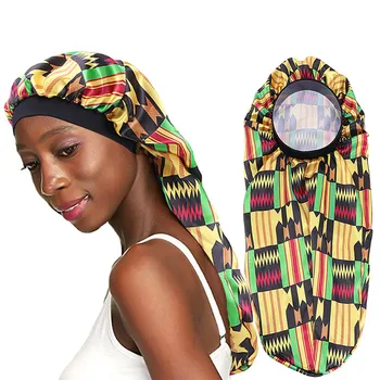 Ilgas Variklio Dangtis, Šilkiniai Satino Variklio Dangčio Moterys Dieną Naktį Miegoti Cap Plaukų Priežiūros Kojinių, Kepurę Ponios Headwrap Afrikos Modelio Spausdinimo Turbaną