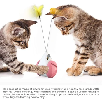 Interaktyvi Katė Žaislas Chaser Svyravimas Pirmyn Atgal Dantį Kamuolys Lazdele Masažuoklis Subalansuotas Varantys Medžioklės Naminių Žaislų, Patalpų Kačiukas