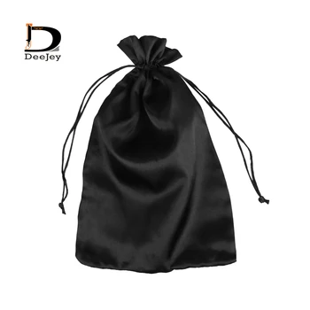Inventorizacijos tuščias baltas arba juodas dovana satino maišelis 18x30cm raišteliu poliesteris šilko maišelį, grynas plaukų ir partijos naudai