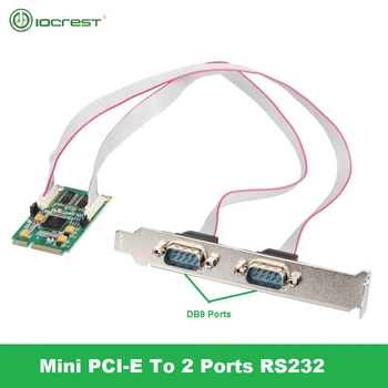 IOCREST Mini PCIe 2 Prievadai Db9 Rs232, Com Pusę Dydžio Mini 