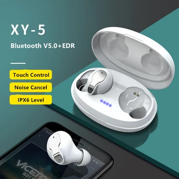 IPX6 TWS Bluetooth 5.0 Tiesa Belaidžio Dvigubo Mikrofono Touch Kontrolės, Muzikos, Sporto laisvų Rankų įranga High fidelity Belaidės Ausinės