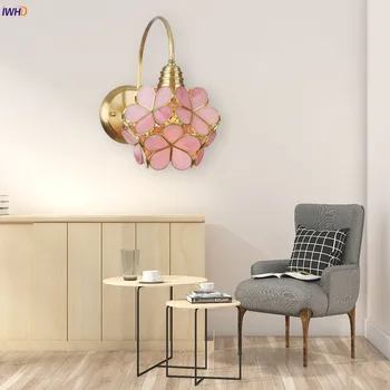 IWHD Stiklo Gėlių Sienų šviestuvai Šviestuvai LED Siena Lempos, Vonios kambarys, Miegamasis Šviesos Kambarį Apdaila Aplikacijos Murale Šviestuvas