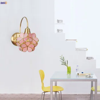 IWHD Stiklo Gėlių Sienų šviestuvai Šviestuvai LED Siena Lempos, Vonios kambarys, Miegamasis Šviesos Kambarį Apdaila Aplikacijos Murale Šviestuvas