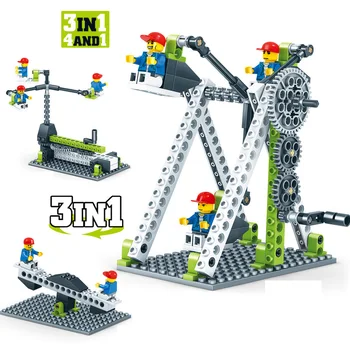 Išbandyta, Mechaninė Pavarų įrangos pardavimas, biuro įrangos Blokai Inžinerijos Vaikų Mokslo Švietimo KAMIENINIŲ Žaislai 3IN1 Suderinama su Legoed