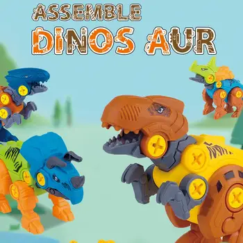 Išnarstyti Dinozaurų Žaislai Vaikams - Statybos Dino Kiaušinių Žaisti Kit su Atsuktuvai 