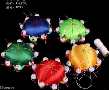 Išskirtinį 2vnt Kinijos Rankų darbo Klasikinis Šilko Pin&Adatų Pagalvėlė Su 8 Cute Lėlės