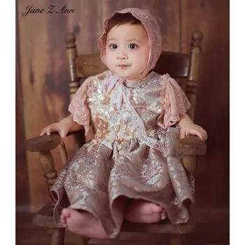 Jane Z Ann baby girl nėrinių Fotografijos Drabužių 6-12 mėnesių kūdikiams studija fotografavimo priedai hat+suknelė