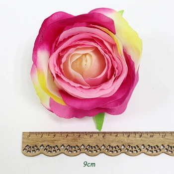 JAROWN Dirbtinės Gėlės Galvos Modeliavimas 9cm Rose Šilko Gėlių, Vestuvių Dekoravimas Fleur 
