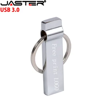 JASTER USB 3.0 1PCS nemokamai logotipą Flash Drive флешка 3.0 64GB 32GB Metalinis Tušinukas Memory Stick Pendrive Su Raktų Žiedas Švilpukas