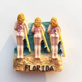 JAV Floridos Viduržemio jūros Kipro Jamaika Bikini Grožio Šaldytuvas Magnetai, Magnetinio Butelio Atidarytuvas Šaldytuvas Magnetas Lokys Atidarytuvas