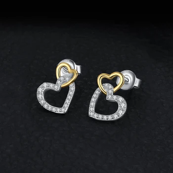 JewelryPalace Infinity Meilė Širdies CZ Stud Auskarai 925 Sterlingas Sidabro Auskarai Moterims korėjos Auskarai bižuterijos 2021