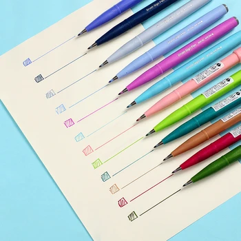 JIANWU 12pcs/set naujų spalvų japonija Pentel pasirašyti teptuku pen Klestėti Specialaus rašiklio Spalvos žymeklis parkeris Dažymo reikmenys