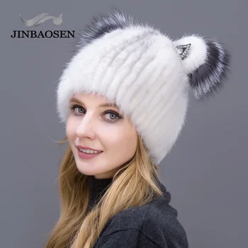 JINBAOSEN Mados jaunų moterų lapės kailio kepurę suede skrybėlę žiemos slidinėjimo kepurė kačių ausys stiliaus apsipirkti prekybos atsitiktinis skrybėlę