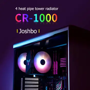 Jonsbo CR1000 Bokštas LED CPU Aušintuvo Ventiliatorius 4 Heatpipes PWM 4Pin Aušinimo Šilumos Kriaukle DC 12V 4Pin Intel/AMD